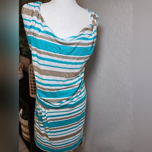 MNG By Mango Asymmetrical Stripes Mini Dress Size S - Picture 2 of 8